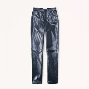 Abercrombie & Fitch NAVY Patent Leather 90s Straight Pant. Size 27
